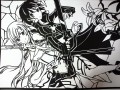【切り絵】ソードアートオンライン　キリト＆アスナ/ほむもふ＠切り絵もん