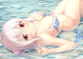 青チェック水着なティッシュちゃん