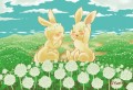うさぎとシロツメクサ